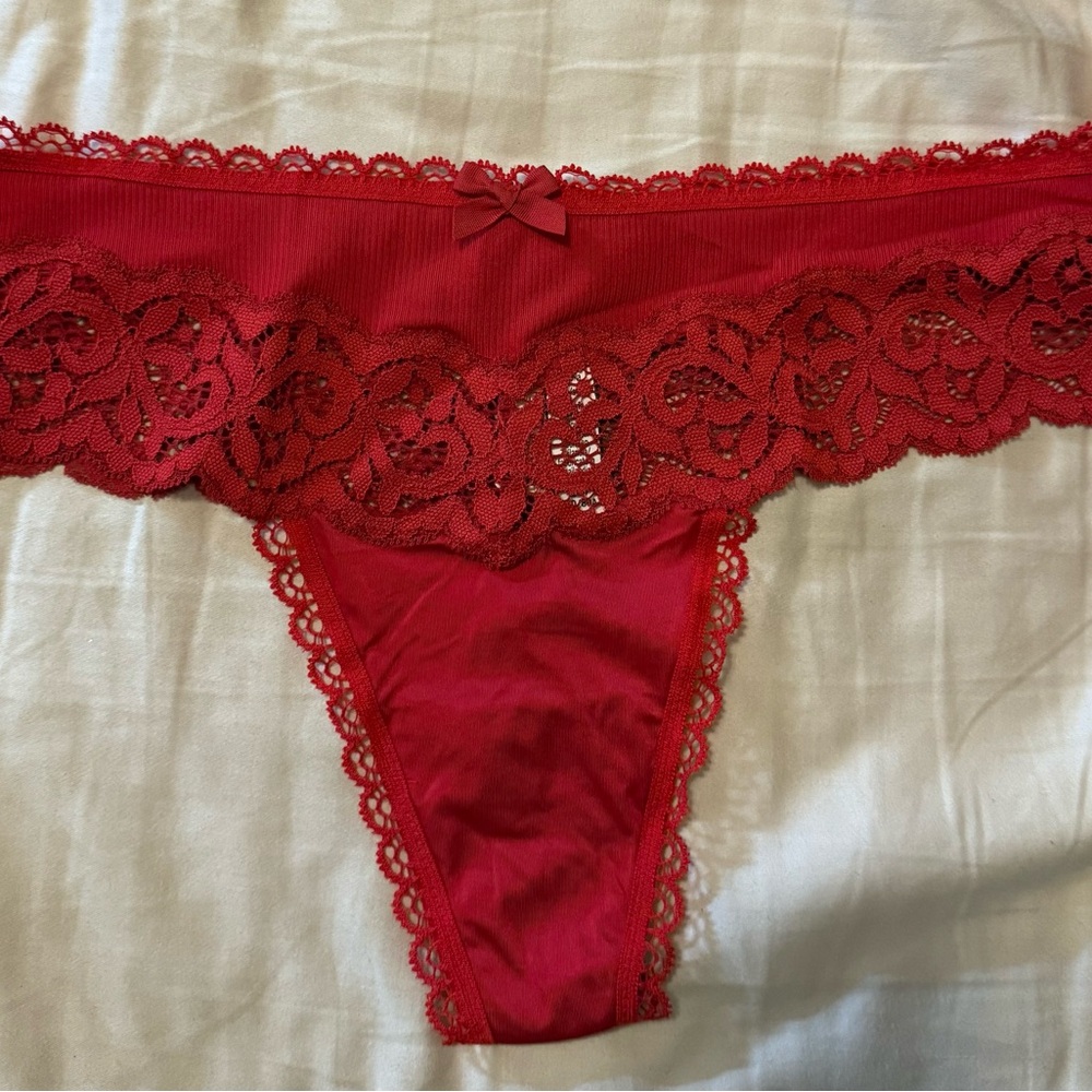 Victoria's Secret Red Lace Trim Panties